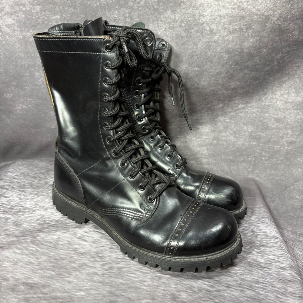 Corcoran 985 Mens Black Leather Side Zip Combat Jump Boots Size 10 M Made in USA